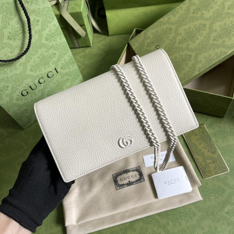 Gucci Chain Shoulder Bag 497985 natural color buckle white